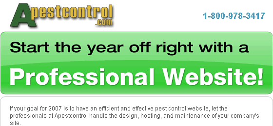 Start the year off right with a Professional Website from ApestControl : 1-800-978-3417